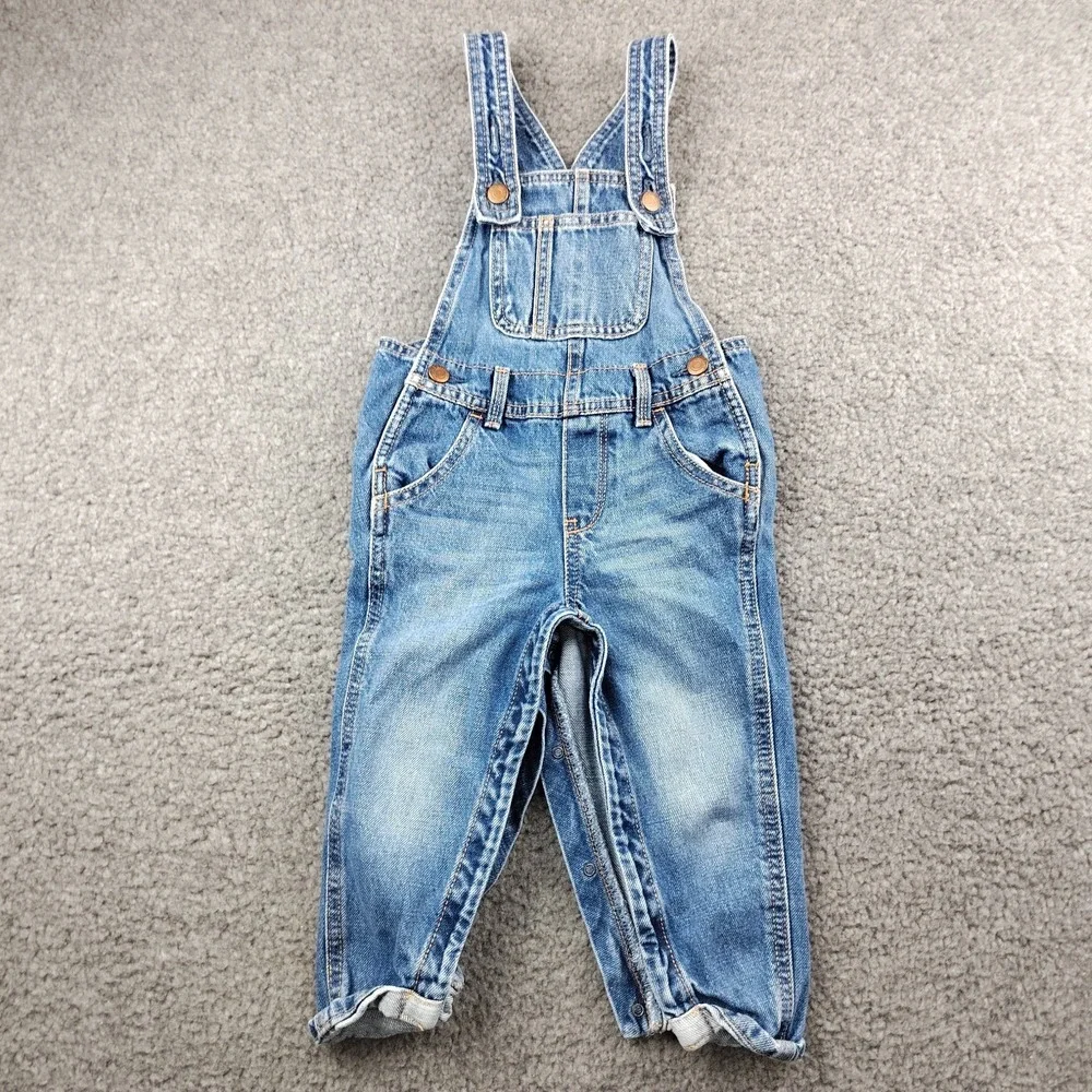 Old Navy Denim Bib Overalls Size 2T Baby Blue Cotton